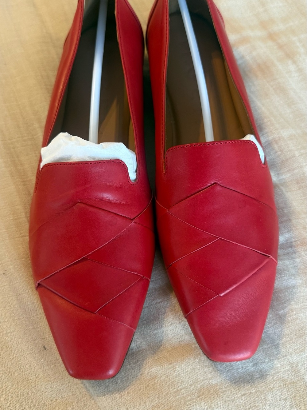 M. Gemi Red Leather Women's Slip-On Flats